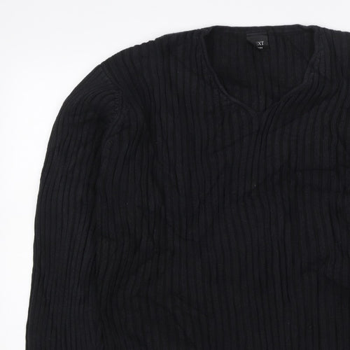 Next Men’s Black XL Cable Knit V-Neck Pullover Jumper