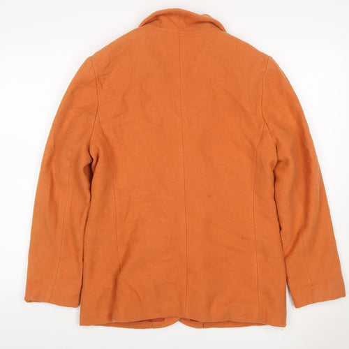 Laurene M Women Orange Wool Blend Blazer UK 14 Single-Breasted