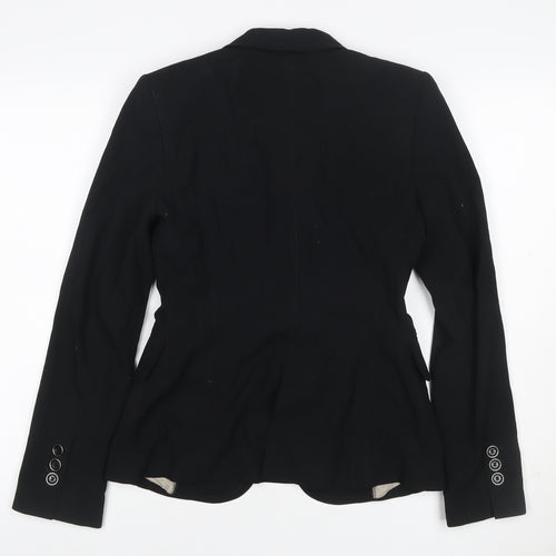 Zara Woman Women's Black UK 8 Tailored One Button Lined Blazer Jacket