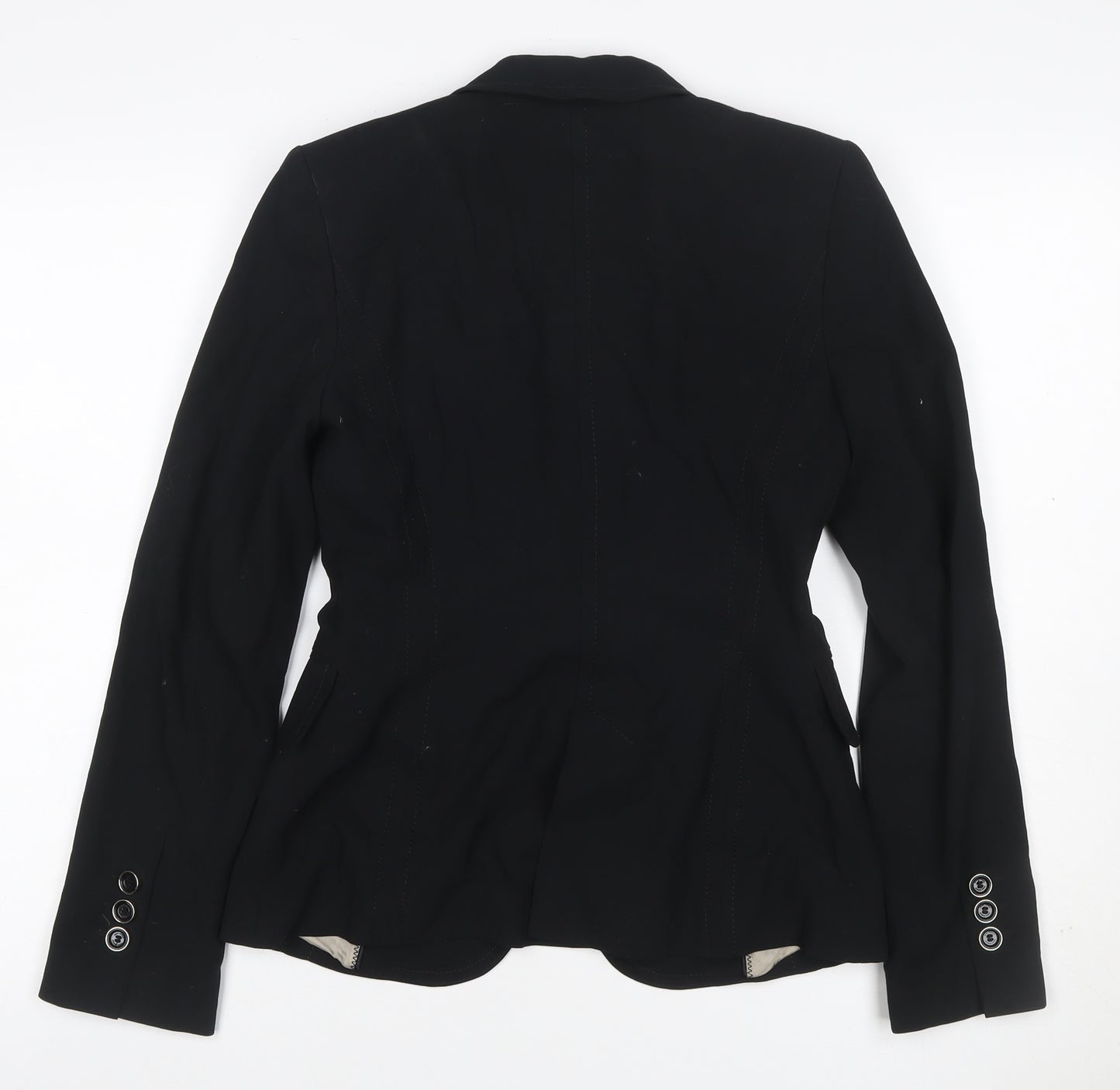 Zara Woman Women's Black UK 8 Tailored One Button Lined Blazer Jacket