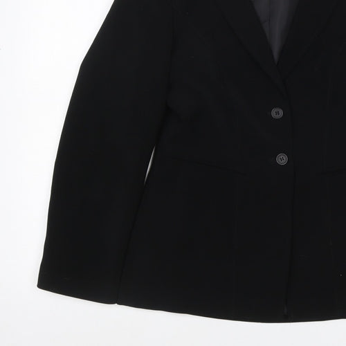 Fellini Women Black UK 10 Two Button Tailored Lined Blazer Jacket