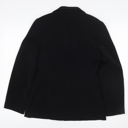 Fellini Women Black UK 10 Two Button Tailored Lined Blazer Jacket
