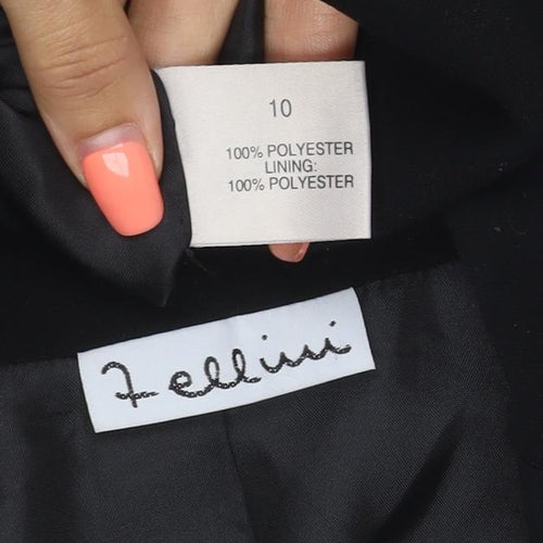 Fellini Women Black UK 10 Two Button Tailored Lined Blazer Jacket