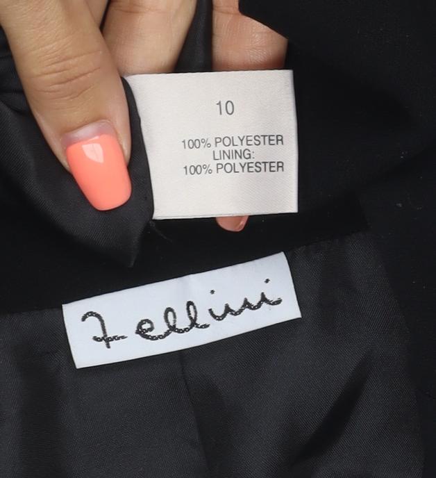 Fellini Women Black UK 10 Two Button Tailored Lined Blazer Jacket