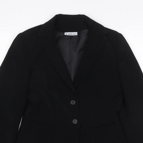 Fellini Women Black UK 10 Two Button Tailored Lined Blazer Jacket