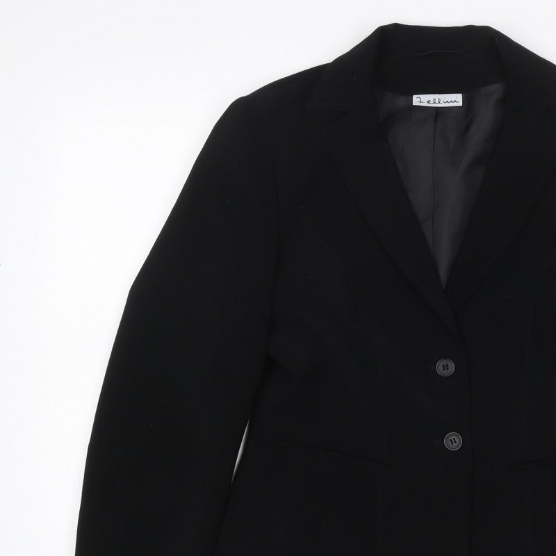 Fellini Women Black UK 10 Two Button Tailored Lined Blazer Jacket