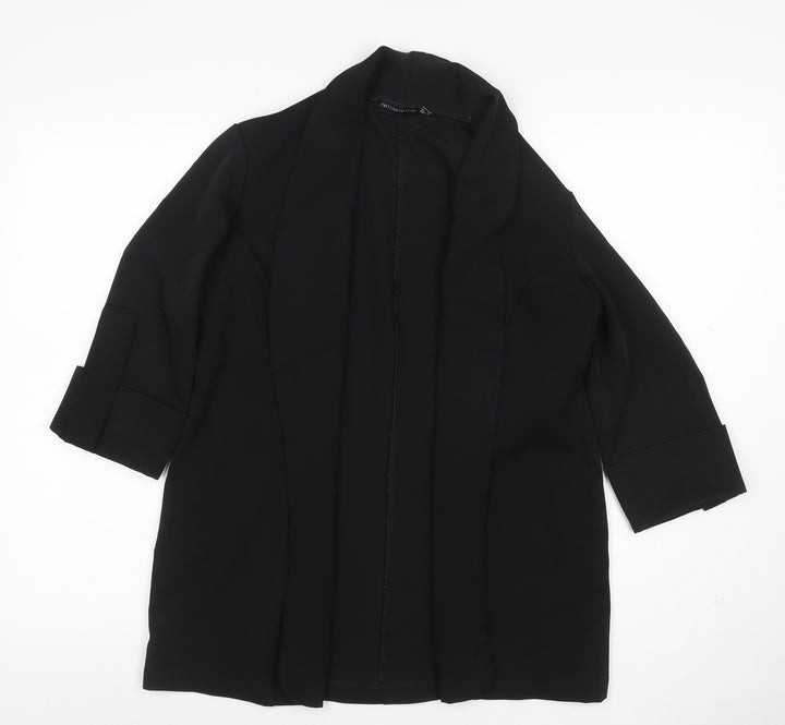 PrettyLittleThing Women's Black UK 6 Long Open Front Blazer Jacket