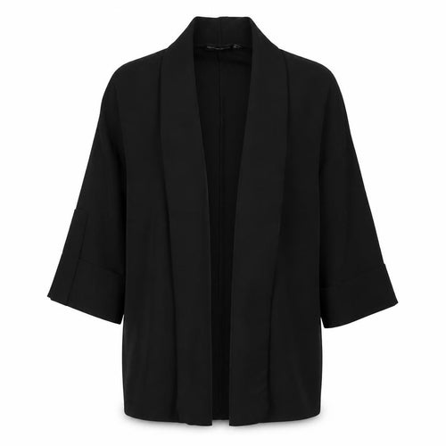 PRETTYLITTLETHING Women's Black UK 6 Long Open Front Blazer Jacket