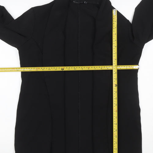 PrettyLittleThing Women's Black UK 6 Long Open Front Blazer Jacket