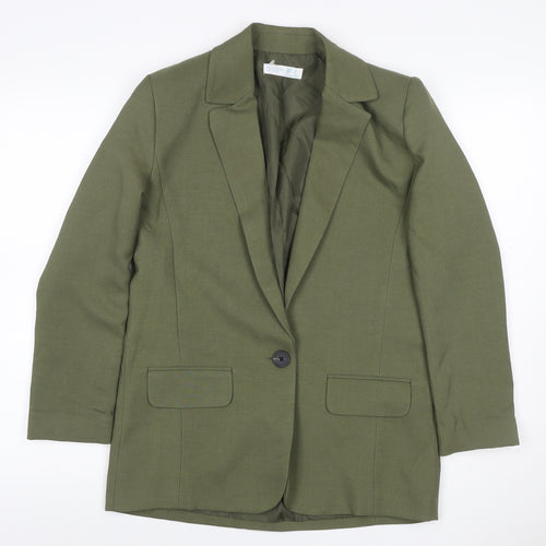 Primark Women’s Green UK 6 One Button Lined Blazer Business Workwear