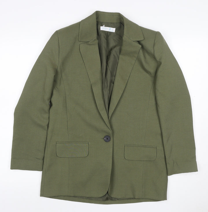 Primark Women’s Green UK 6 One Button Lined Blazer Business Workwear