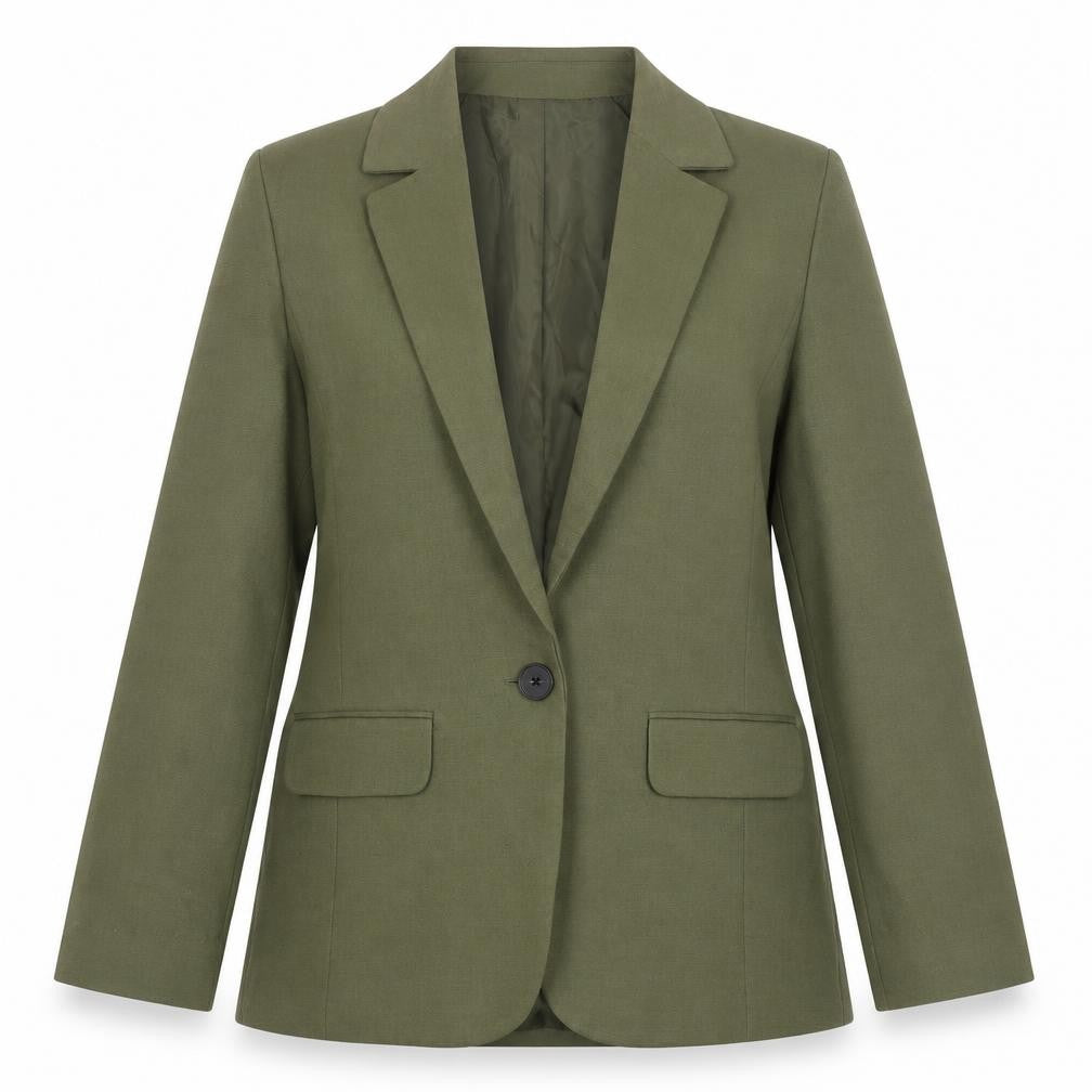 Primark Women’s Green UK 6 One Button Lined Blazer Business Workwear