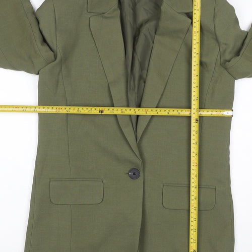 Primark Women’s Green UK 6 One Button Lined Blazer Business Workwear
