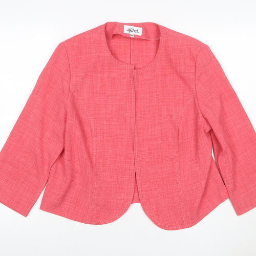 Afibel Women’s Pink UK 18 Tailored 3/4 Sleeve Suit Jacket Blazer
