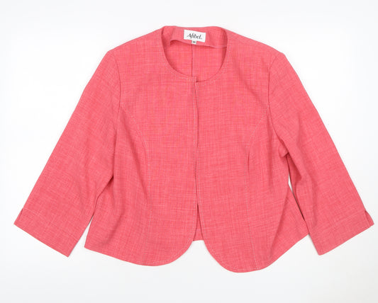 Afibel Women’s Pink UK 18 Tailored 3/4 Sleeve Suit Jacket Blazer