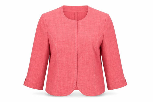 Afibel Women’s Pink UK 18 Tailored 3/4 Sleeve Suit Jacket Blazer