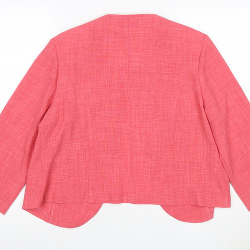 Afibel Women’s Pink UK 18 Tailored 3/4 Sleeve Suit Jacket Blazer