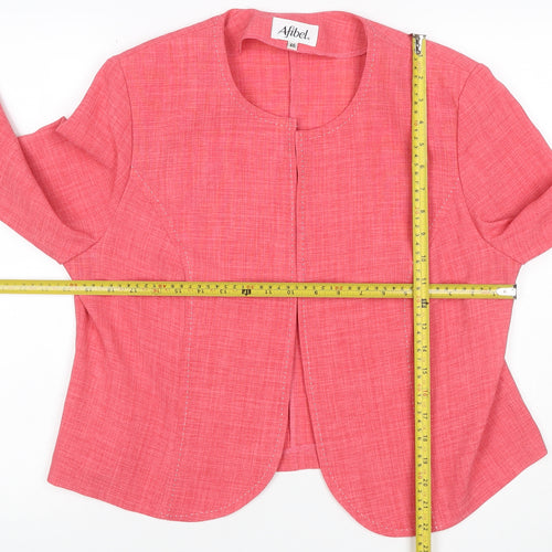Afibel Women’s Pink UK 18 Tailored 3/4 Sleeve Suit Jacket Blazer