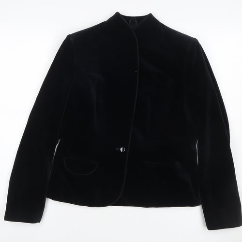 Bill Blass & Co Women’s Black UK 4 Velvet Single-Breasted Blazer