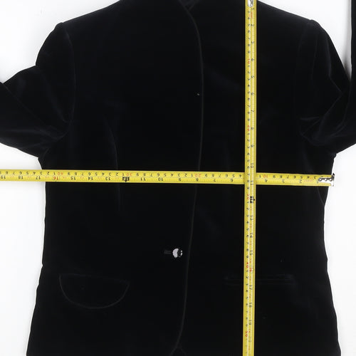 Bill Blass & Co Women’s Black UK 4 Velvet Single-Breasted Blazer