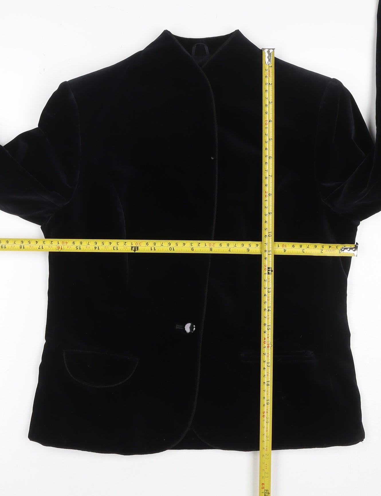 Bill Blass & Co Women’s Black UK 4 Velvet Single-Breasted Blazer