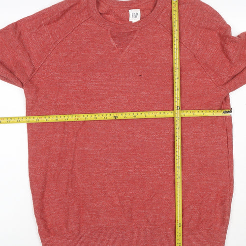 Gap Women’s Red Cotton Crew Neck Raglan Pullover Jumper Size L