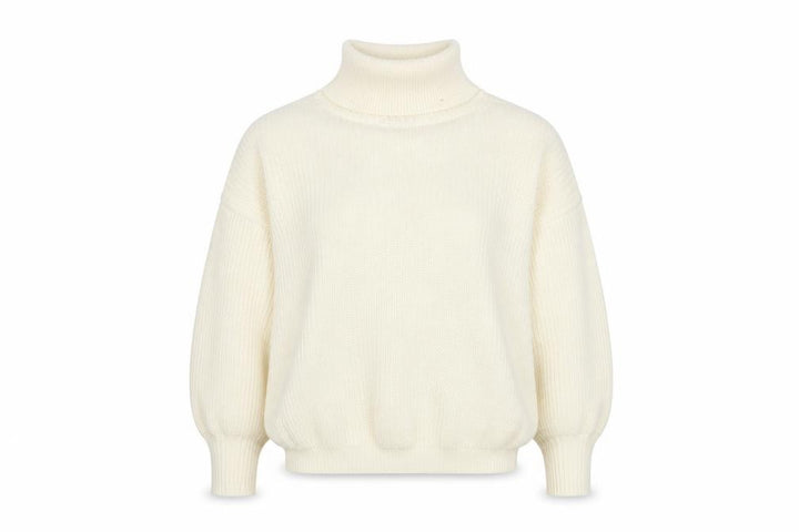 Boohoo Women’s Ivory S Roll Neck Balloon Sleeve Knit Jumper