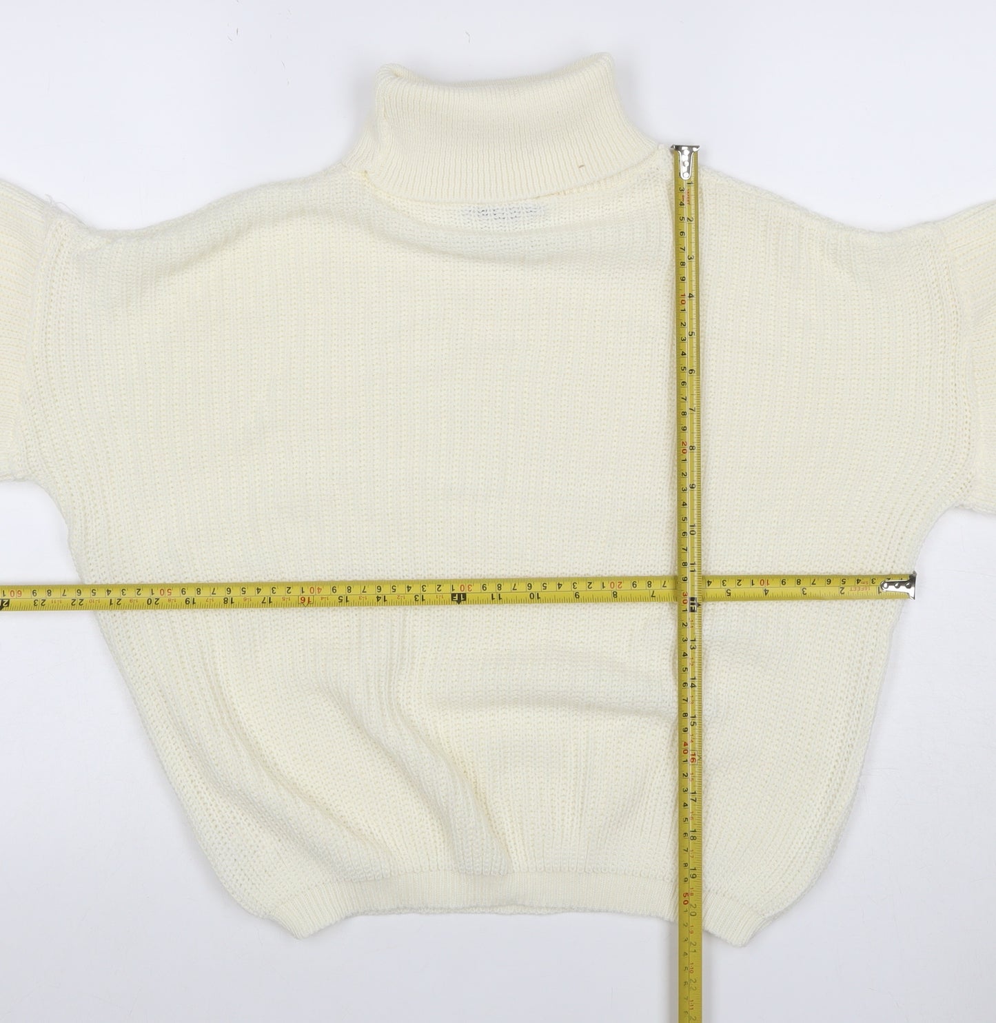 Boohoo Women’s Ivory S Roll Neck Balloon Sleeve Knit Jumper