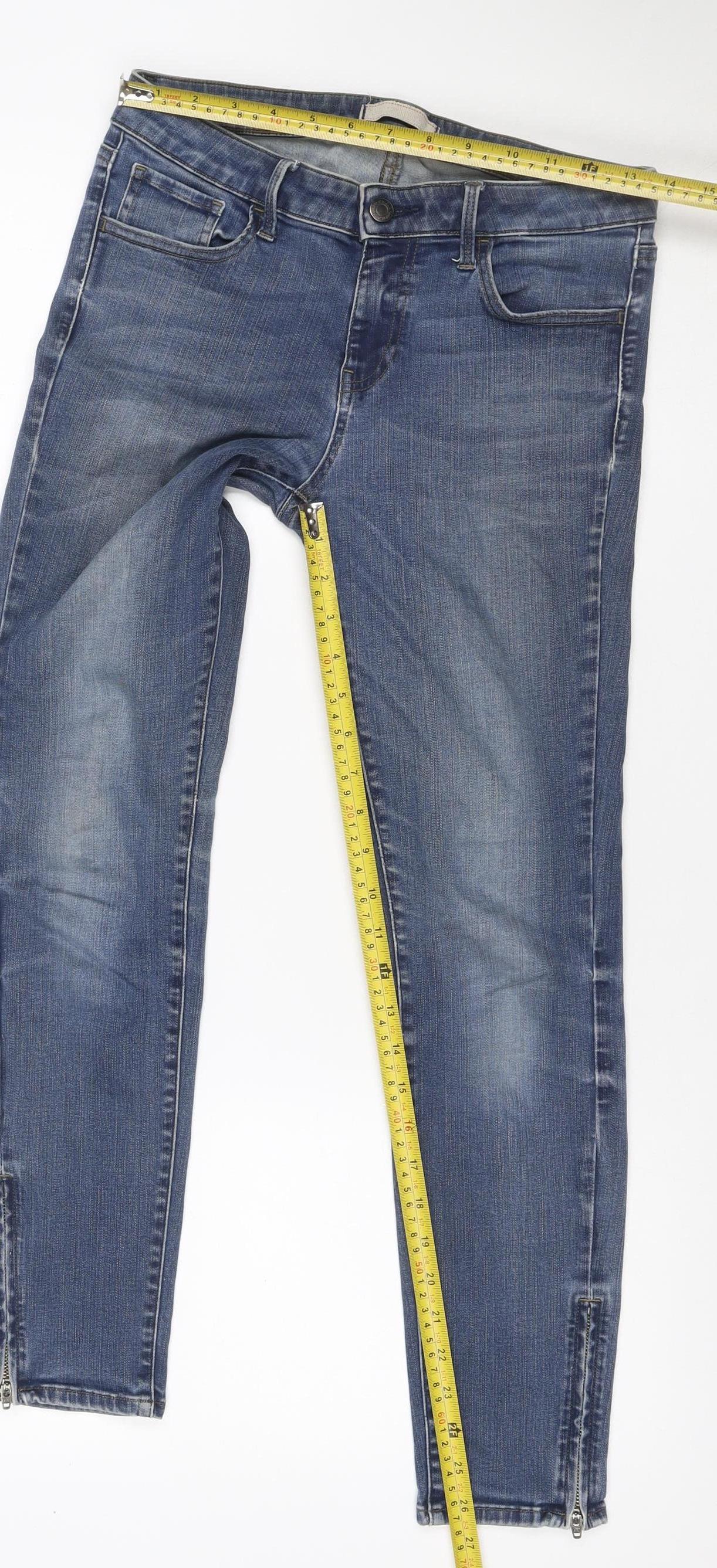 Uniqlo Women’s Blue Size 25 Skinny Mid Rise Stretch Ankle Zip Jeans