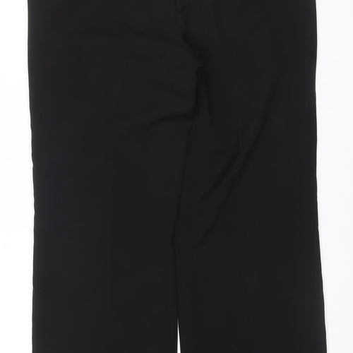 Mango Women Black Size 14 Wide-Leg Smart Trousers Zip Detail