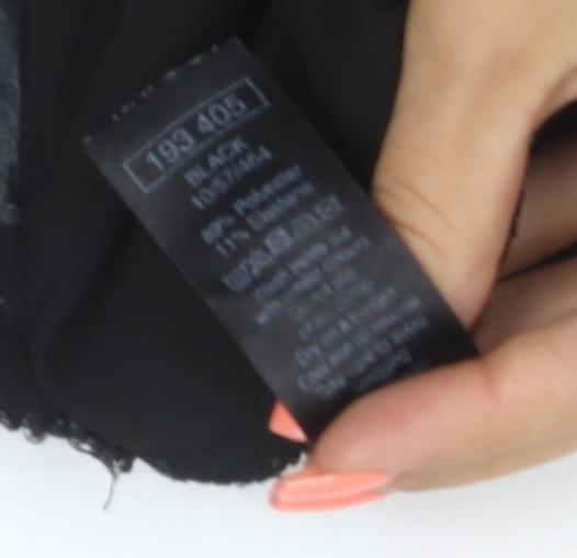 Mango Women Black Size 14 Wide-Leg Smart Trousers Zip Detail