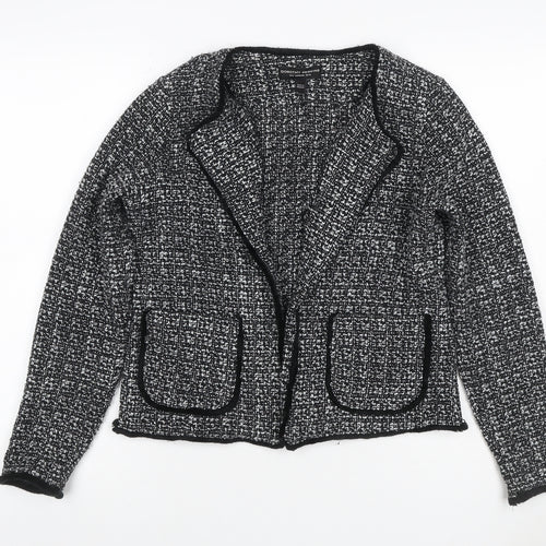 Dorothy Perkins Women Black White UK 12 Tweed Blazer Workwear