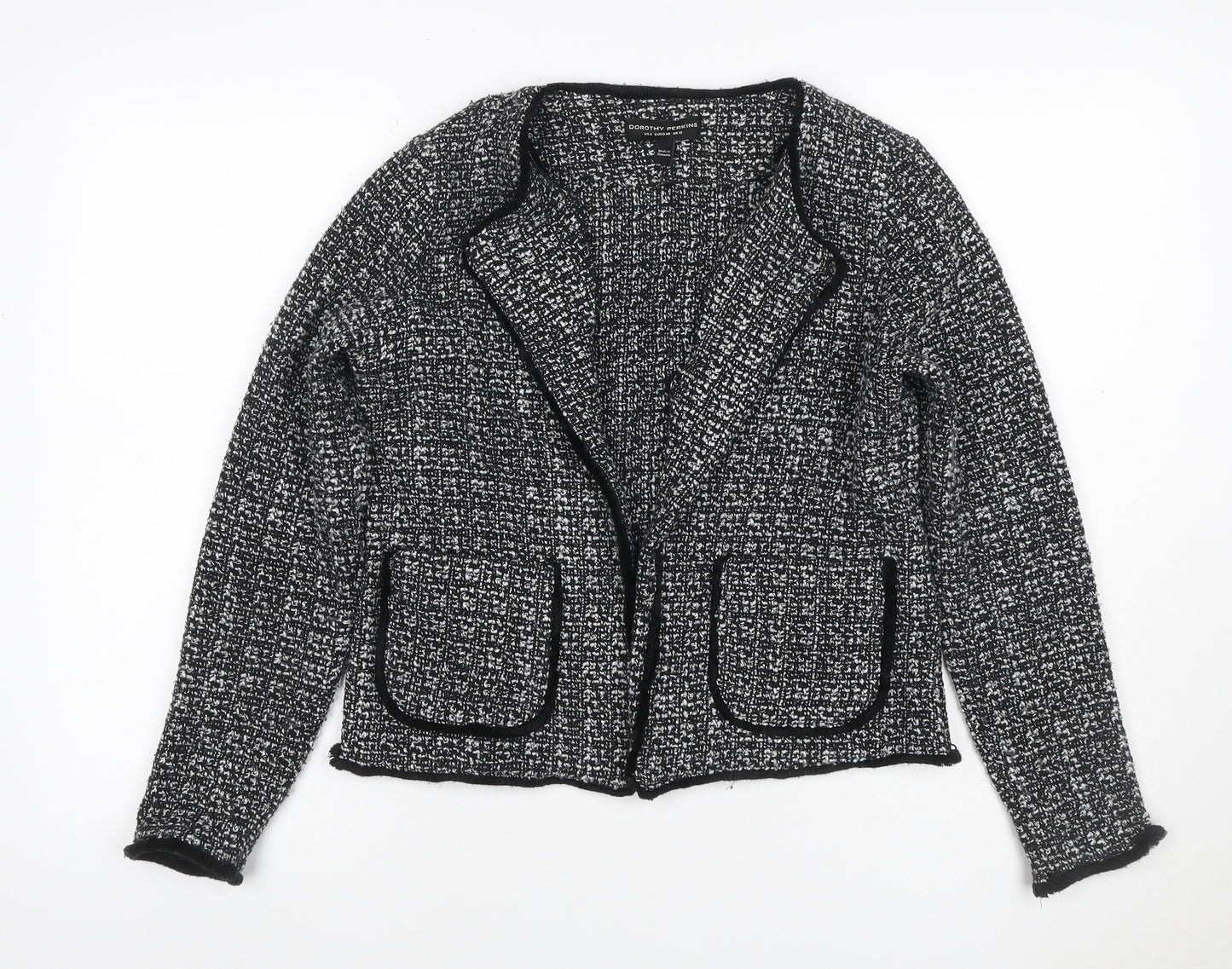 Dorothy Perkins Women Black White UK 12 Tweed Blazer Workwear