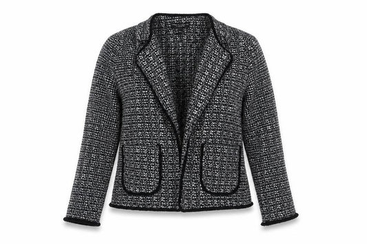 Dorothy Perkins Women Black White UK 12 Tweed Blazer Workwear