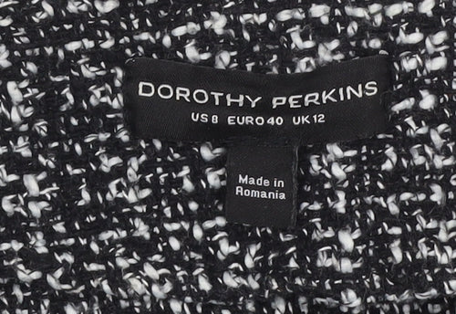 Dorothy Perkins Women Black White UK 12 Tweed Blazer Workwear