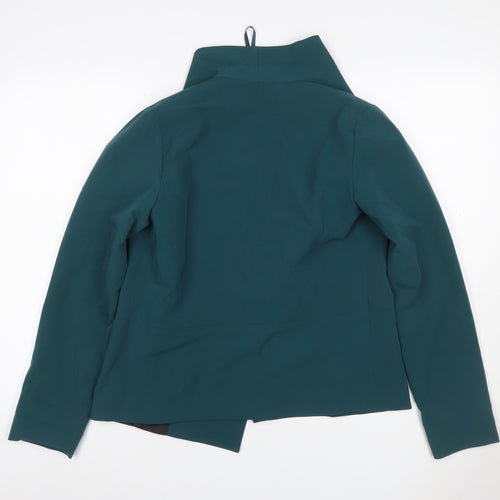 Dorothy Perkins Women Green UK 10 Lined Open Front Shawl Lapel Blazer