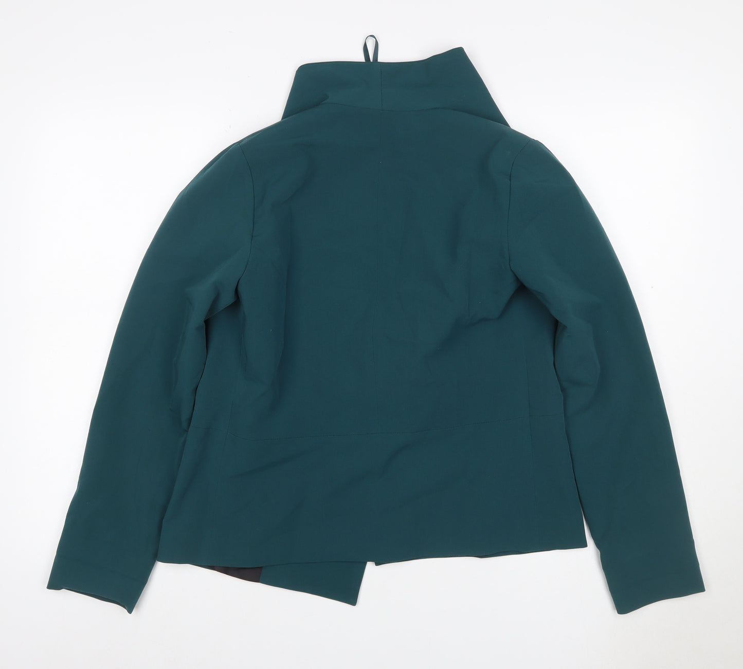 Dorothy Perkins Women Green UK 10 Lined Open Front Shawl Lapel Blazer