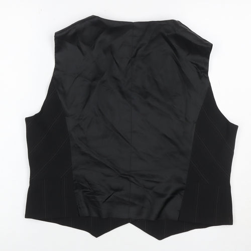 Marks & Spencer Women Black Pinstripe Waistcoat Size 18 Formal Lined