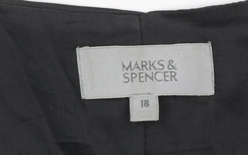 Marks & Spencer Women Black Pinstripe Waistcoat Size 18 Formal Lined