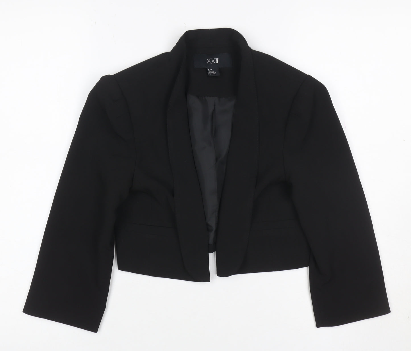 XXI Women Black S Tuxedo Blazer Shawl Lapel Lined Tailored