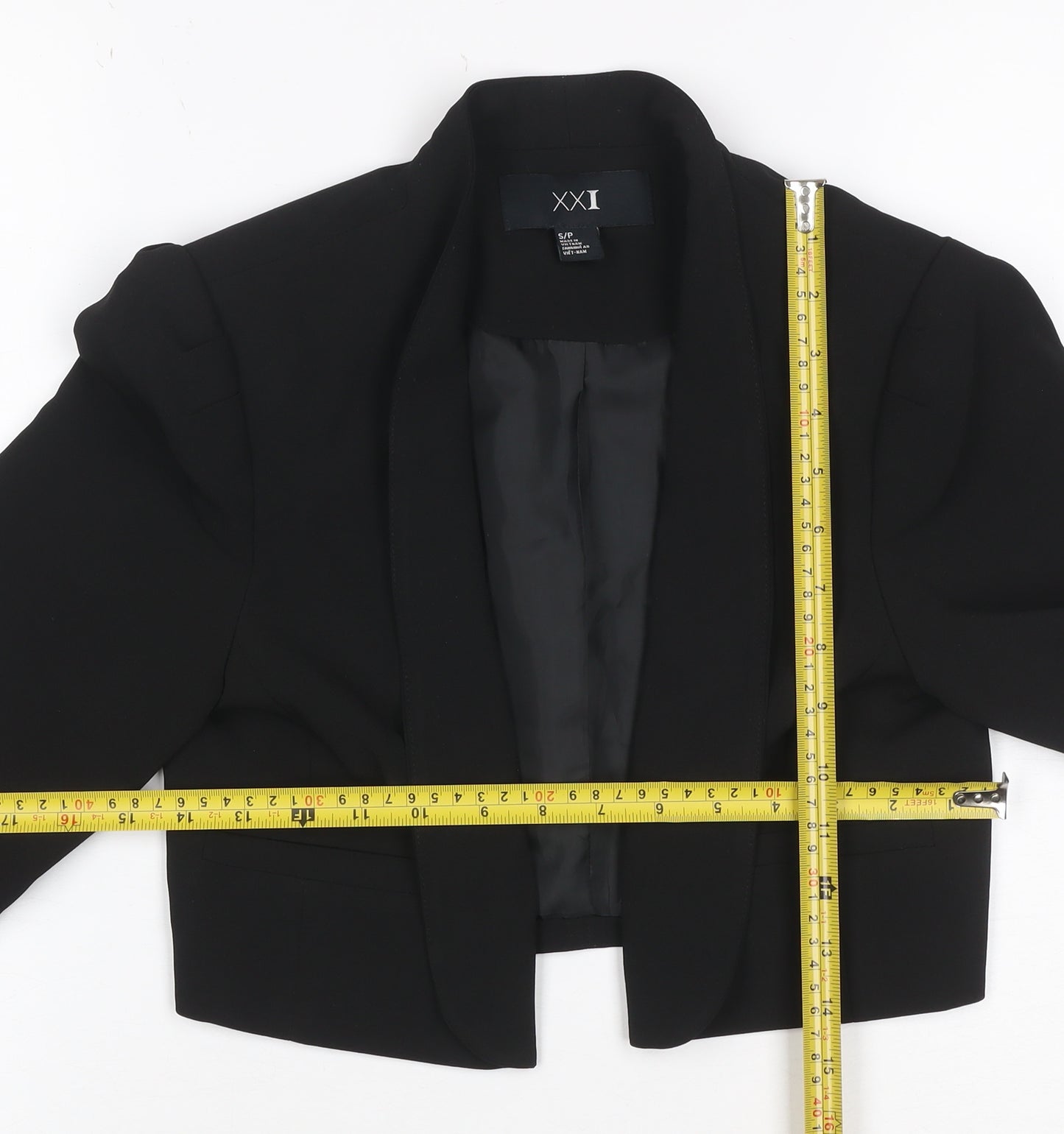 XXI Women Black S Tuxedo Blazer Shawl Lapel Lined Tailored