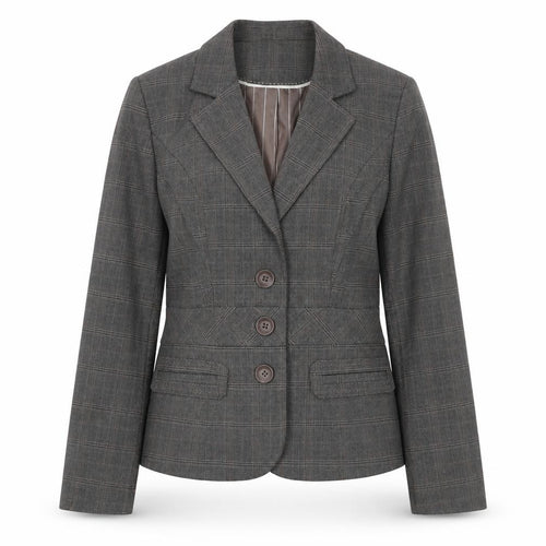 Next Women Grey Check Blazer UK 12 Regular Single-Breasted Workwear