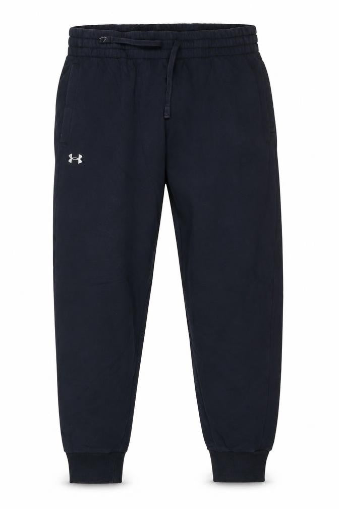 Front view of Under Armour Teens Black L Jogger Track Pants Elastic Waist Pockets