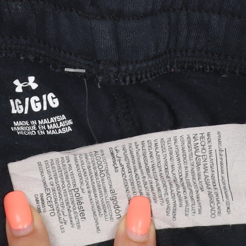 Under Armour Teens Black L Jogger Track Pants Elastic Waist Pockets