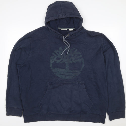 Timberland Men’s Blue 5XL Pullover Logo Graphic Hoodie Big & Tall