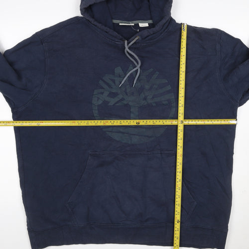 Timberland Men’s Blue 5XL Pullover Logo Graphic Hoodie Big & Tall