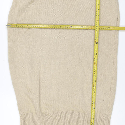 Misspap Women’s Beige UK 6 Sleeveless Round Neck Knit Jumper Vest