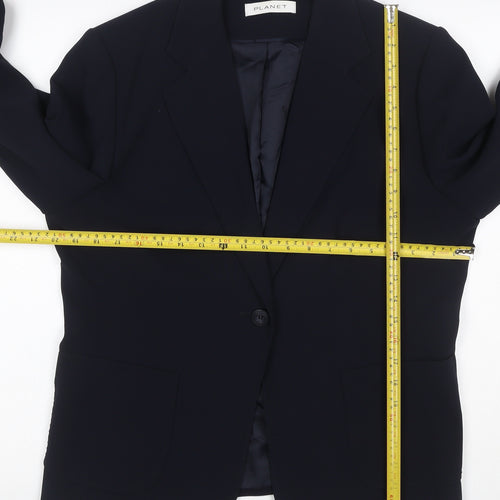 Planet Women's Black UK 16 One-Button Tailored Blazer Jacket