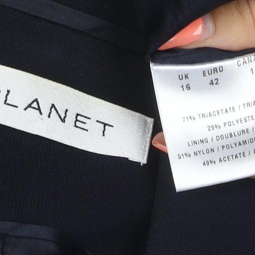 Planet Women's Black UK 16 One-Button Tailored Blazer Jacket