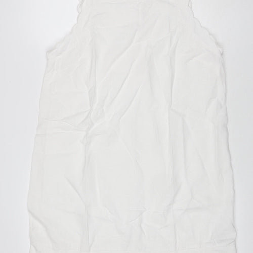 Marks and Spencer Women White UK 14 A-Line Knee Dress